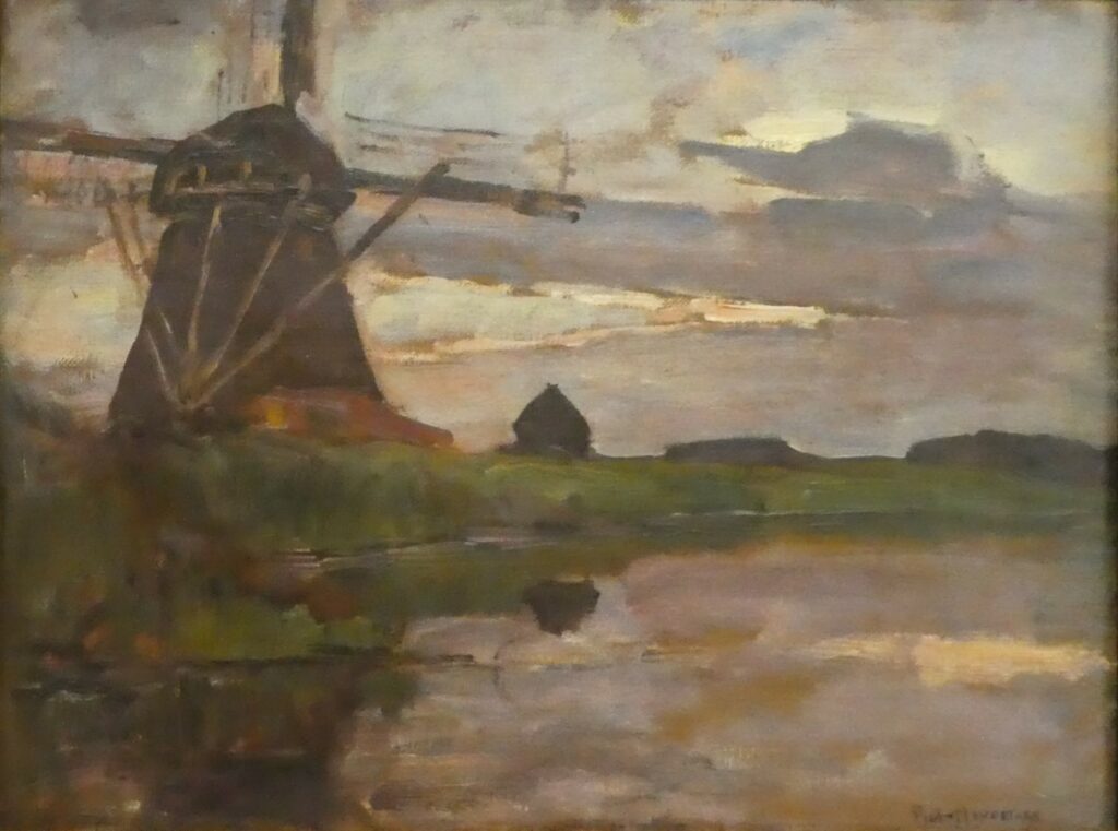 Moulin peint par Piet Mondrian vers 1906-1907 à voir au Kunstmuseum de La Haye.